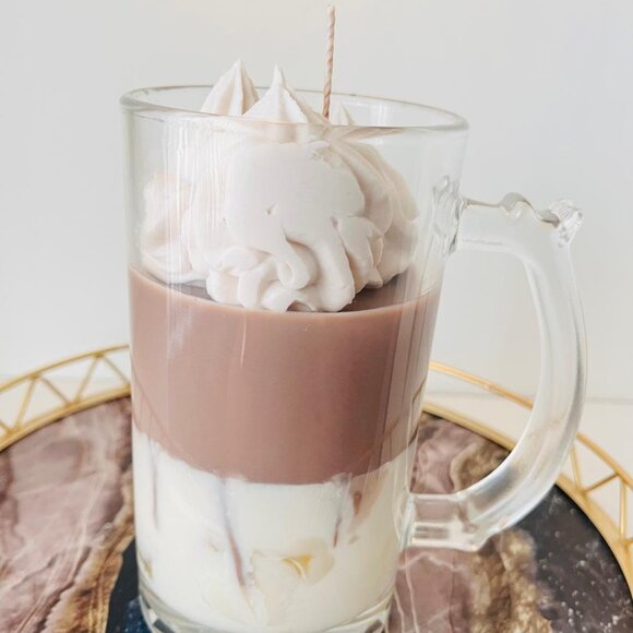 This item is unavailable - Etsy Decorative handmade frappé-style candle in a glass cup, soy wax with whipped cre